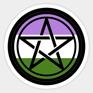 Large Print Pentacle LGBT Flag Genderqueer Sticker